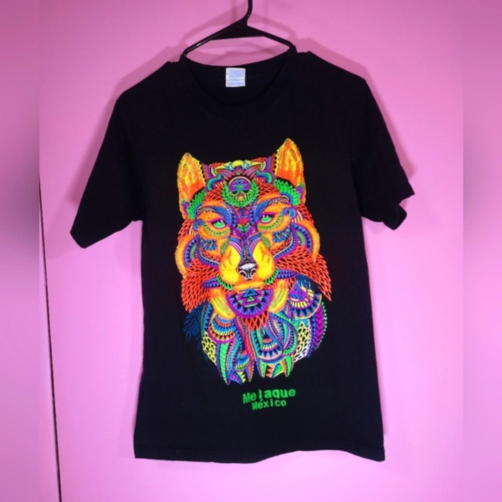 Vintage Colorful Wolf Mexico T-Shirt